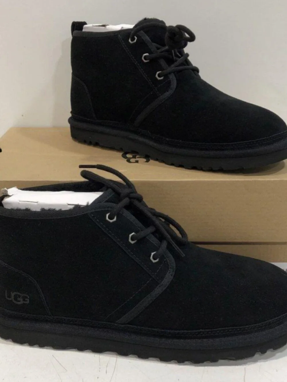 UGG Neumel Black Suede Fur Shoes Wmn's Size 12 Like New MSRP $150